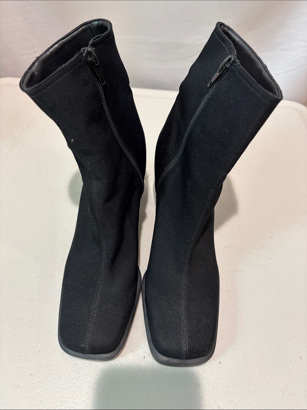 Nine West Black Stretch Sock Ankle Heeled Boots